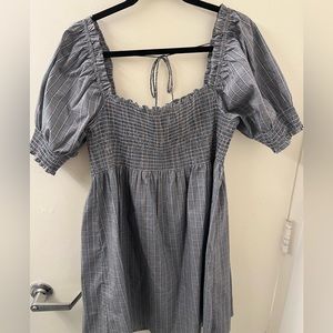 Hill House Blue Plaid Mini Dress